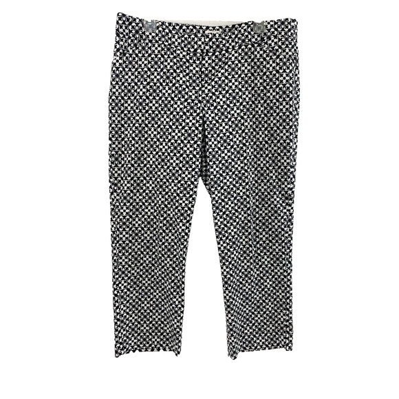 Laundry by Shelli Segal Pants Womens Size 12 Black White Cropped Slacks Pockets - Picture 1 of 11